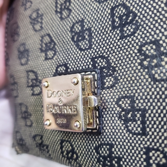 Douney & Bourke Signature 1975 Canvas Leather Trim Wallet Black Tan Vintage - Picture 4 of 16